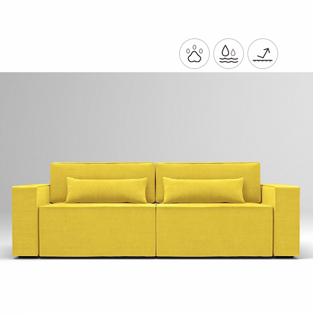 Диван Мастерфабрик Камо Saga yellow ткань рогожка