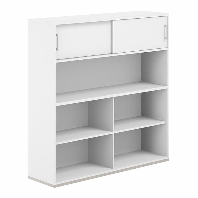 Стеллаж-комбо 1638 односторонний Norden Allegro AG.253.110.673.WH с антресолью и экраном ЛДСП