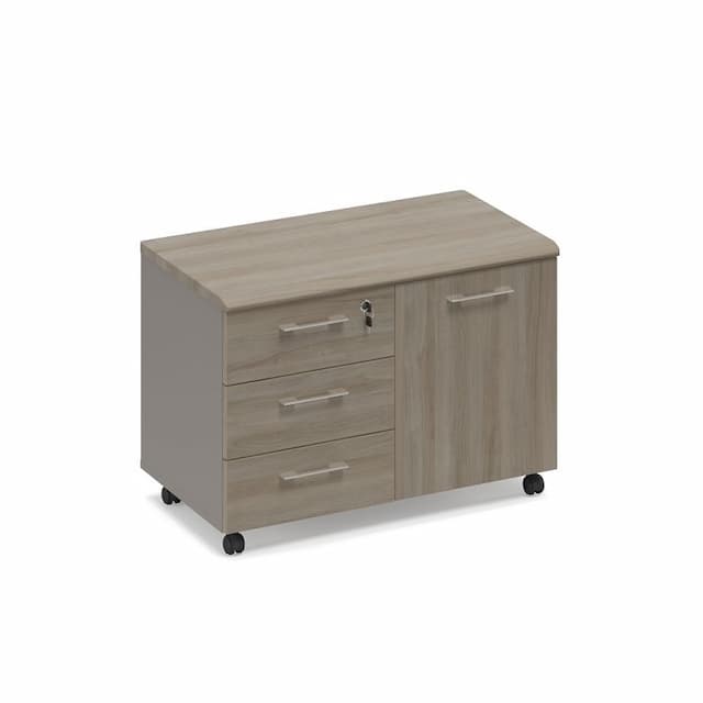 Тумба для оргтехники (топ МДФ) Юнитекс МР 261 МП/ВЛ/ВЛ мокко премиум (корпус) / вяз либерти (столешница, топ, фасад)