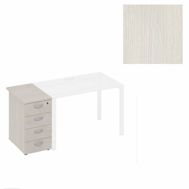 Тумба приставная 4-х ящичная с замком Юнитекс А4 (42x70x75) А4 9221 ДШ дуб шамони