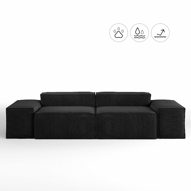 Диван модульный Мастерфабрик Рудо Saga dark grey ткань рогожка