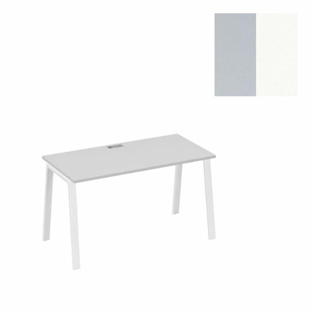 Стол письменный Юнитекс А4 на металлокаркасе TRE А4 Б3 014 СЕ (140x70x75) серый/металлокаркас белый