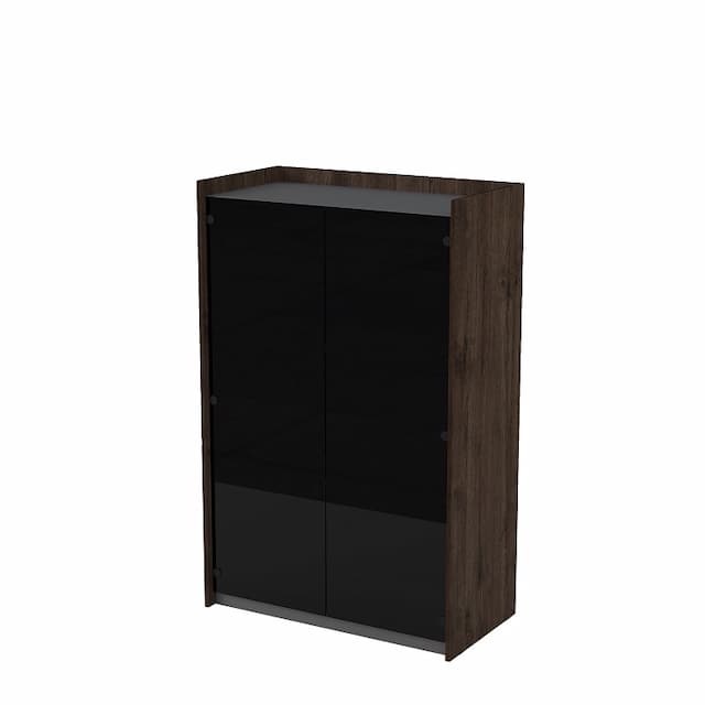 Шкаф средний со стеклом Алсав MAGNETIC 15ШДС.149 (900х460х1400) брауни/graphit